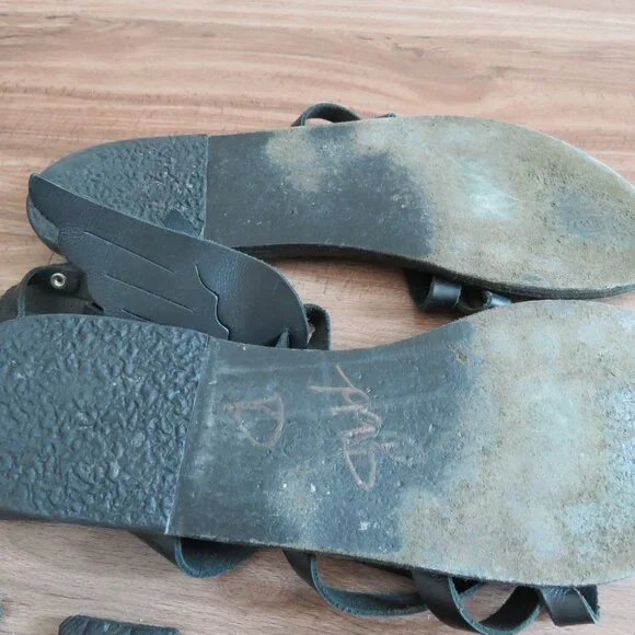 ANCIENT GREEK SANDALS Ikaria Wing Open Toe Sandals in Black Leather Size US 11 - Picture 13 of 13